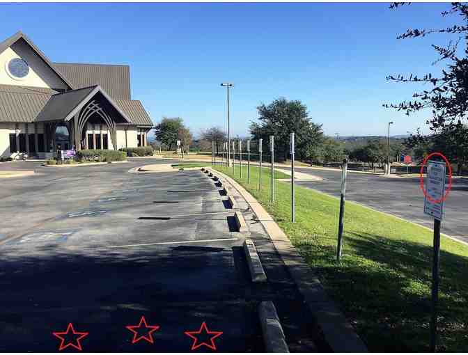 8:30 AM 'Get me to the church on time!' Parking Space
