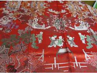 Fringed Table Cover - chinese motif