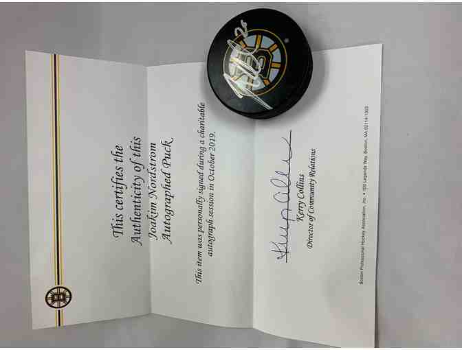 Boston Bruins Puck Autographed by Joakim Nordstrom