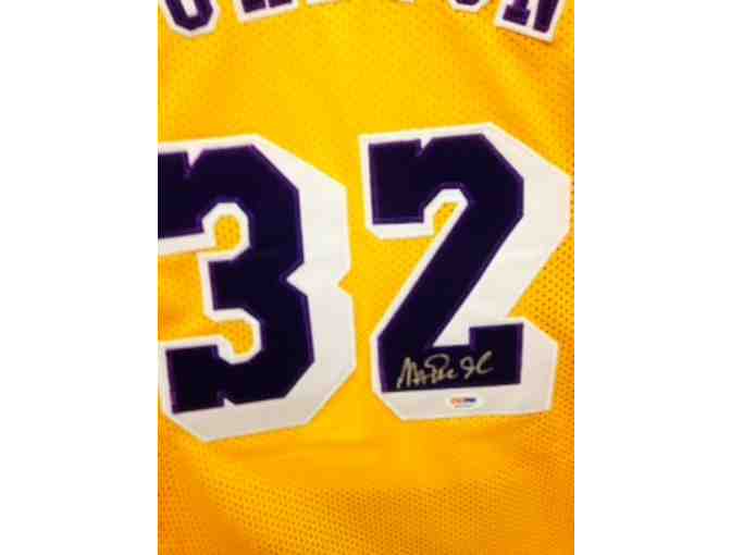 MAGIC JOHNSON AUTOGRAPHED LOS ANGELES LAKERS JERSEY PSA/DNA