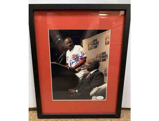 Dusty Baker, Reds autographed framed photo