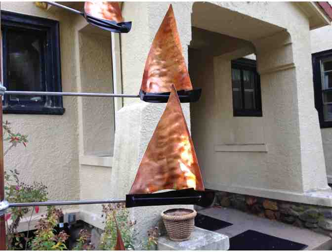 Sailboat Copper Wind Sculpture