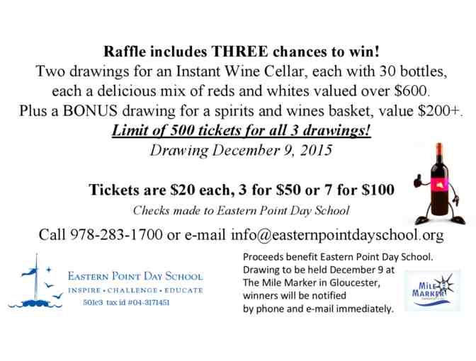 3 Tickets for the EPDS 'Instant Wine Cellar' Raffle