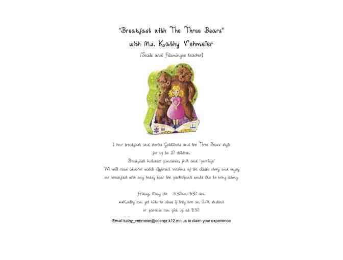 'Breakfast with The Three Bears'  with Ms. Kathy Vehmeier #1