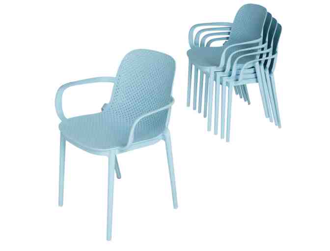 Blue Plastic Armchairs - Set of four