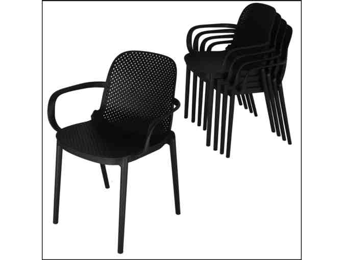 Black Plastic Armchairs - Set of four
