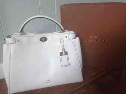 Coach Leather Handbag, white