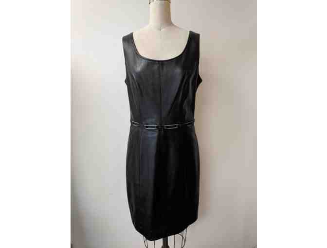 Isabel Black Leather and Lycra Dress