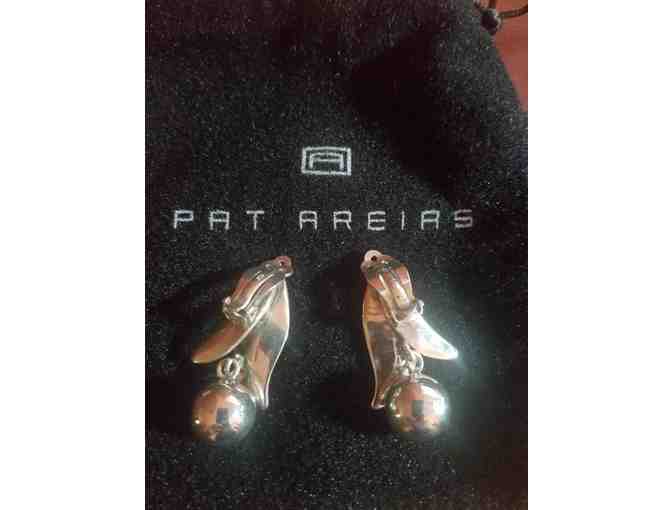 Pat Areias Sterling  clip on Silver earrings