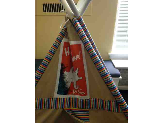 Child's Collapsible Fabric Play Tent in Dr. Seuss Print & Khaki. No Shipping