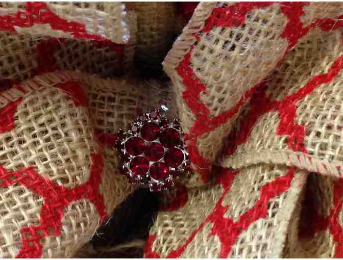Beautiful Husker Burlap & Ribbon Wreath with Bling