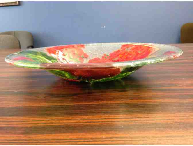 14' Geranium Glass Bowl by Peggy Karr