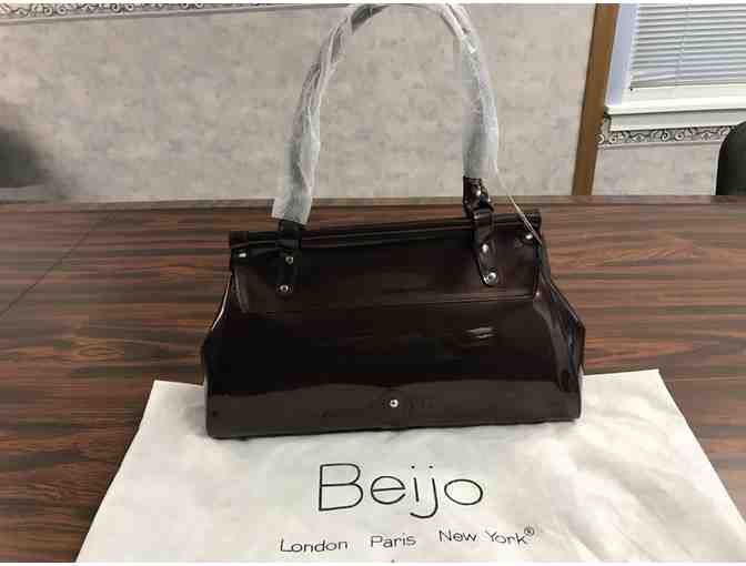 Beijo Pearly Shimmer Garnet/Reddish Brown Patent Leather Shoulder Bag - Photo 2