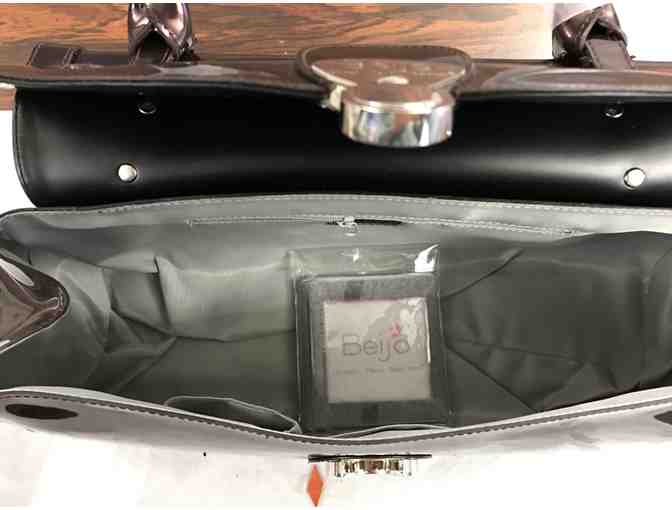 Beijo Pearly Shimmer Garnet/Reddish Brown Patent Leather Shoulder Bag - Photo 3