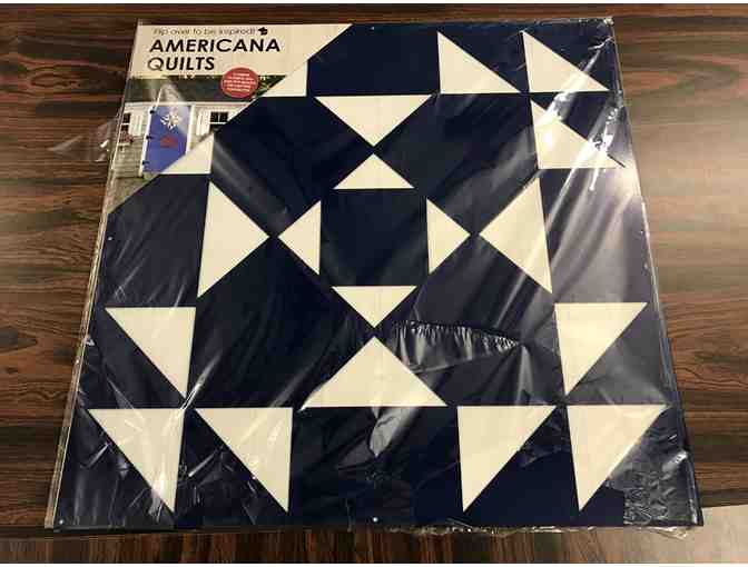 Americana Quilts Decorative Wall Art for Indoor/Outdoor Use in Navy Finish - Photo 1