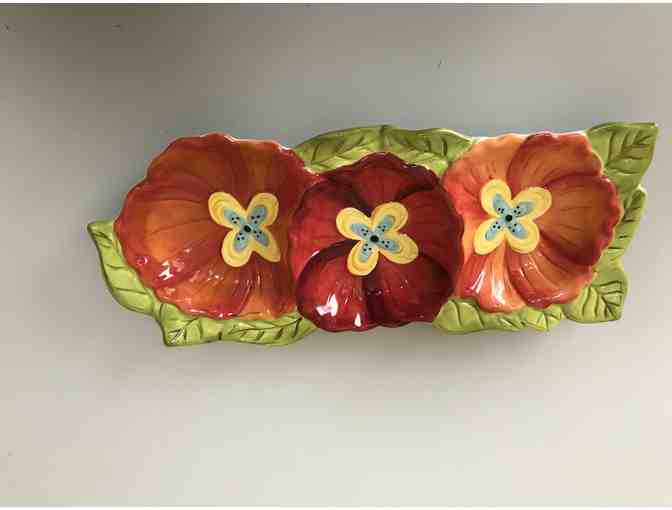 Ceramic Three Compartment Serving Tray Designed by Laurie Gates - Photo 1