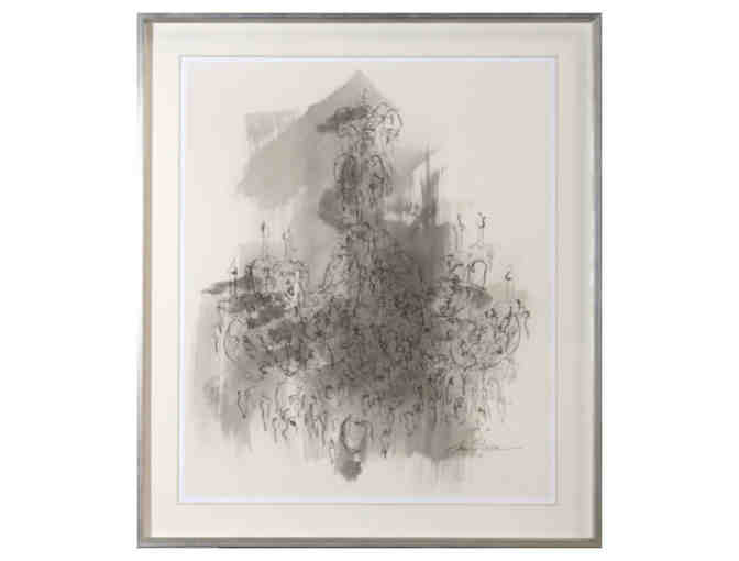 'Chandelier Sepia' Framed Print