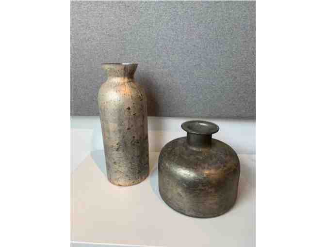 Antique Silver Bottle Vase Set