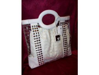 Joe's Jeans Large Clear and Bone Colored Bag