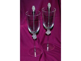 Lalique Roxane Champagne Flutes Set of 8