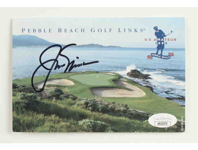 Enjoy Jack Nicklaus Signed 1999 U.S. Amateur Pebble Beach Golf Links 4x6 Scorecard (JSA)