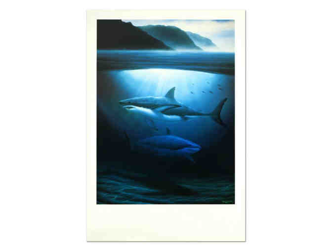 Enjoy Wyland Signed 'Great White Sharks' Numbered LE Lithograph (PA)
