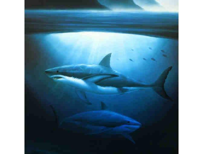 Enjoy Wyland Signed 'Great White Sharks' Numbered LE Lithograph (PA)