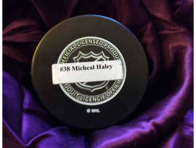 Autographed #38 Micheal Healy Puck (San Jose Sharks)