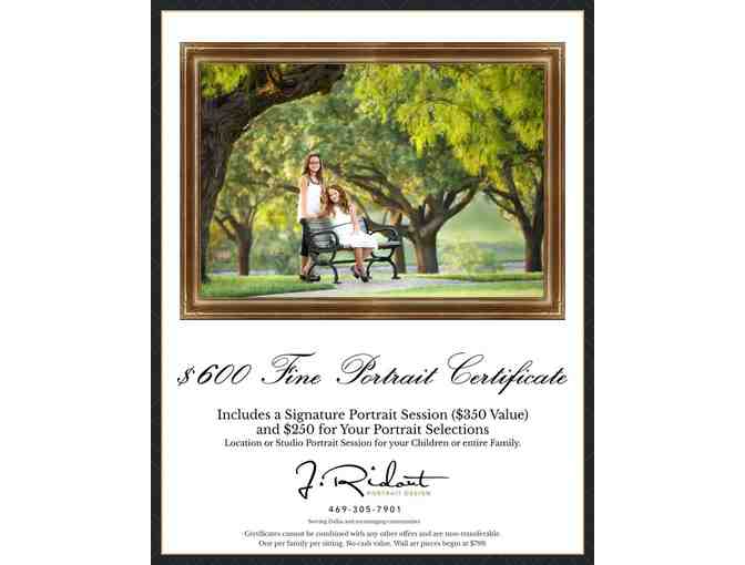 $1000 Portrait Certificate from J.Ridout Portraits