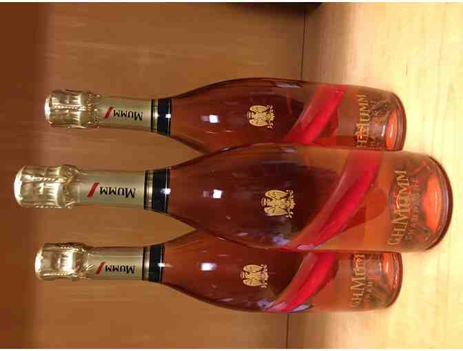 Three (3) bottles of Mumm Champagne Cordon Rose