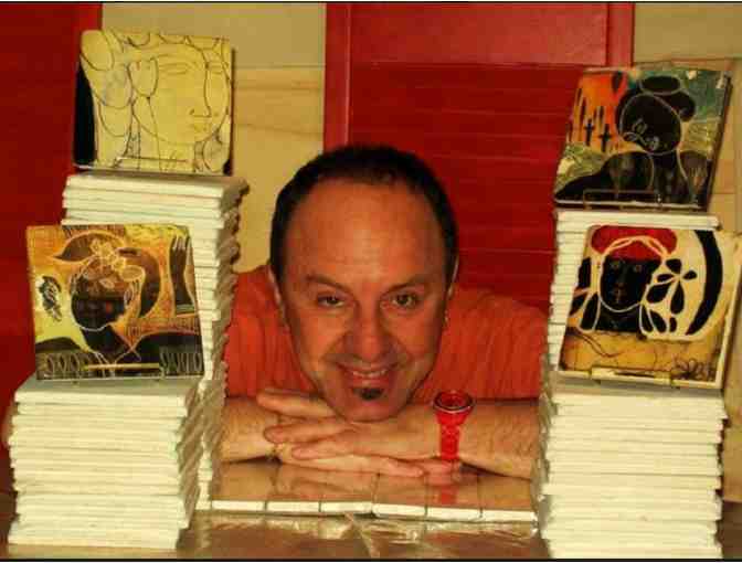 Set of Handcrafted Art Tiles by Artist Leonardo Lanzolla