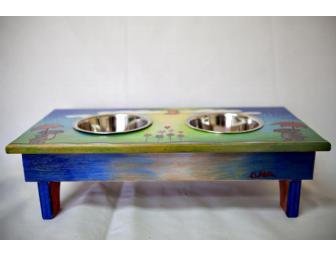 Small Dog or Cat Feeding Stand by Stephanie Clair