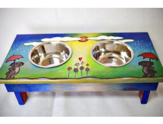 Small Dog or Cat Feeding Stand by Stephanie Clair