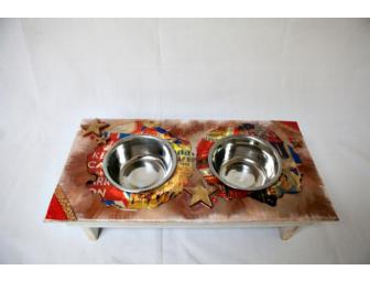 Small Dog or Cat Feeding Station by Melanie Naylor