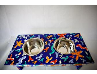 Small Dog or Cat Feeding Station by Sally Samins