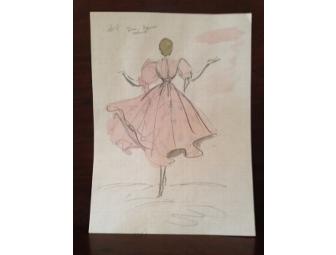 Oscar winner Edith Head - Set of Two Costume Sketches From The Lucy Show