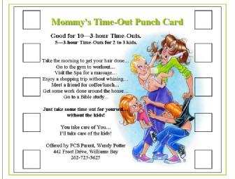 Mommy's Time-Out Punch Card