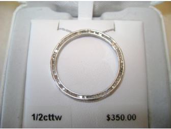 Silver Diamond Hoop Necklace