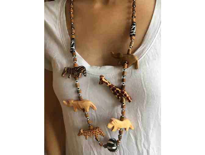 Hand-crafted Wooden Animal Necklace by Maasai Craftswomen in Tanzania