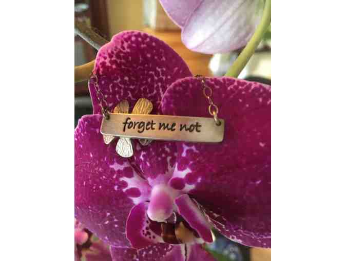 Forget Me Not Silver Chain Necklace in a Pretty Pink Pouch