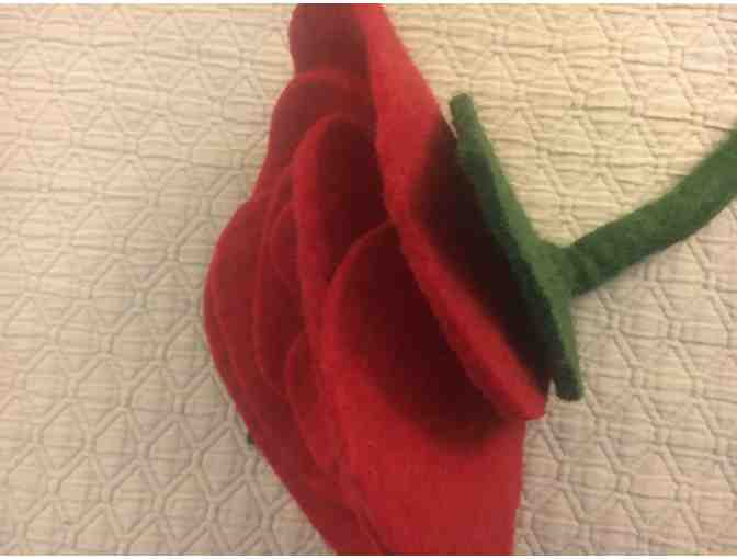 Large Felt Blooming Red Rose, Handmade in Nepal, from Global Goods Partners