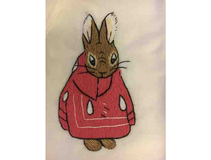 Hand-Embroidered in Vietnam - Peter Rabbit Baby Linens (Pillowcase & Flat Crib/Lap Sheet)