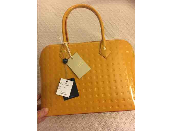 Leather Satchel by Arcadia of Italy in Yellow Sole