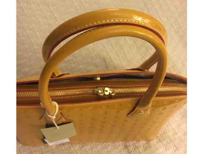 Leather Satchel by Arcadia of Italy in Yellow Sole