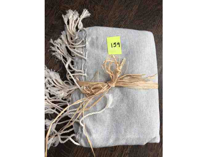 The Fouta Spa - 100% Cotton, Gray/White Versatile Towel/Shawl/Wrap
