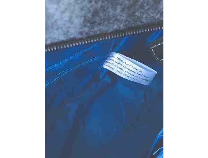 Black Plaid Lambswool and Leather Handbag