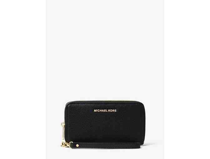 Michael Kors Large Leather Smartphone Wristlet in Black