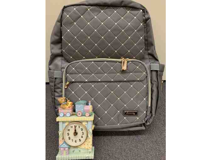 Backpack Diaper Bag with Clock for Baby's Room