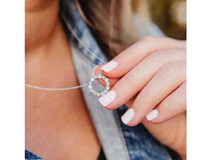 Necklace_ 'Infinity' Necklace in White Opal and Cubic Zirconia