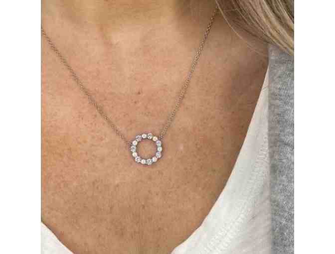 Necklace_ 'Infinity' Necklace in White Opal and Cubic Zirconia
